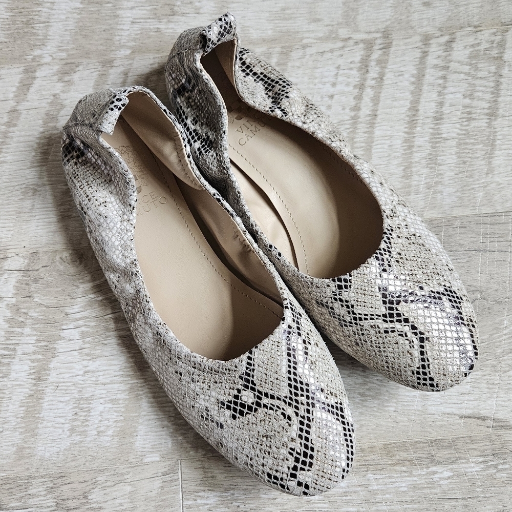 Vince Camuto Etheda Snakeskin Leather Flats